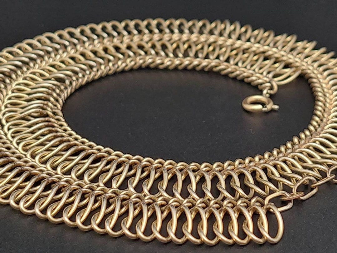 Antique Double Necklace Antique Costume Jewelry Goldplated Etsy