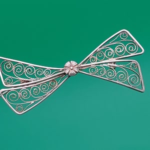 Nostalgic brooch bow 800 silver brooch flowers Art Nouveau filigree jewelry