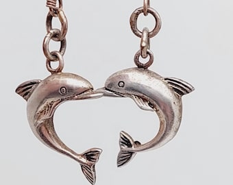 Sterling 925 real silver earrings | Vintage drop earrings | Dolphin drop earrings | Boho earrings | Earrings | Sterling silver