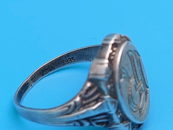 アクセサリー 1940's silver 835 signet ring Antique German 835 Silver Signet Ring, Art Deco, 1930s Gold