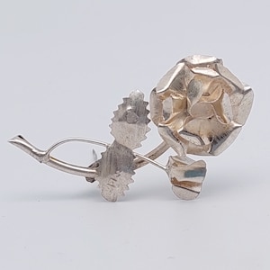 Nostalgic floral 925 silver brooch rose brooch