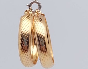 3.2 cm vintage double hoop earrings mid-century gold-plated earrings