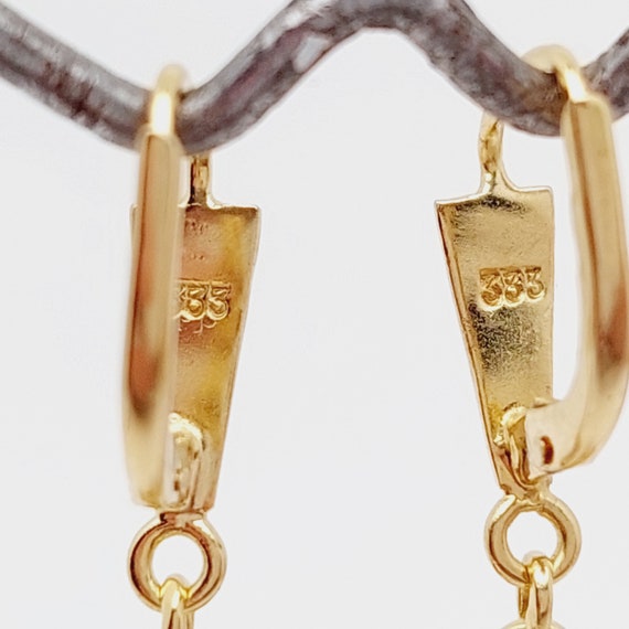 Boucles D'Oreilles En Or 333 Jaune Avec Grenat - Pour Femme - Neuf Avec Étiquettes