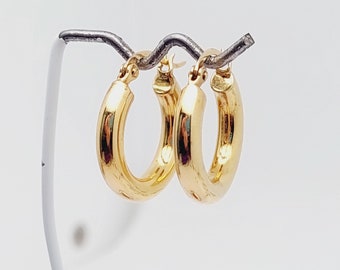 Vintage 925 Silver Hoop Earrings Gold Plated Earrings 925 Silver