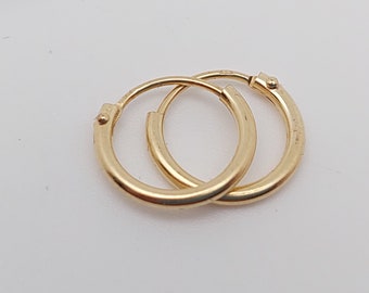 333 Gold Ohrringe Creolen 1 cm Durchmesser