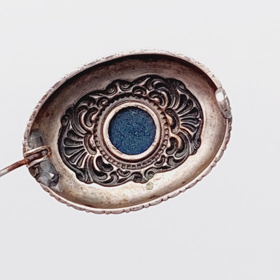Schöne antike 800er Silber Brosche Rokalien Halbe… - image 7