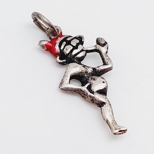Antiker Anhänger Email Silberanhänger Bettelarmband Charm Affe