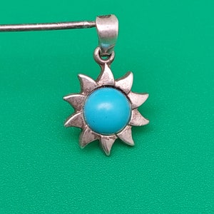 Nostalgic Sterling Pendant Antique Pendant Turquoise Stone