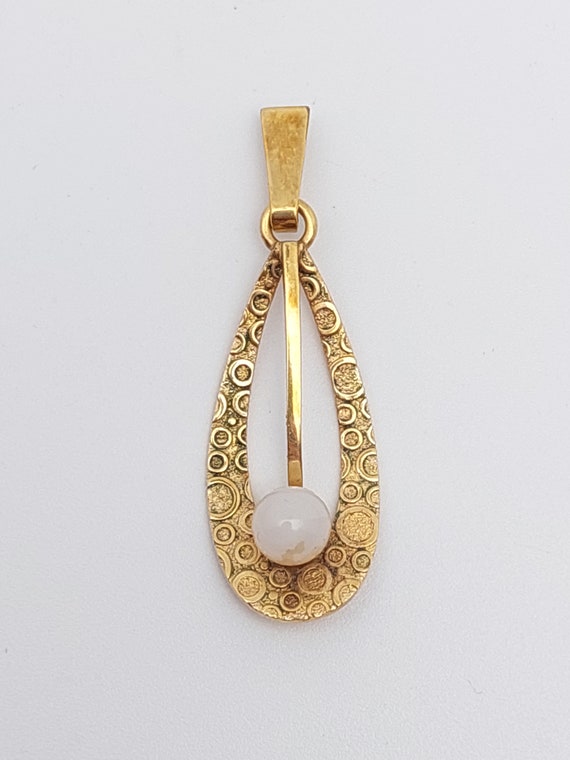 Antique gold-plated double pendant pearl Art Deco 