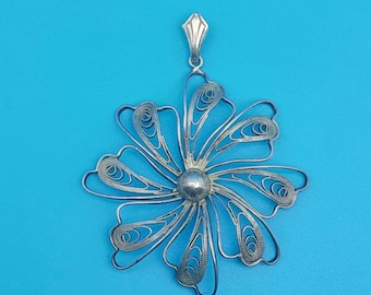Broche Argent 835 Filigrane Vintage – Bijou Ancien Polyvalent, Sans Pierre