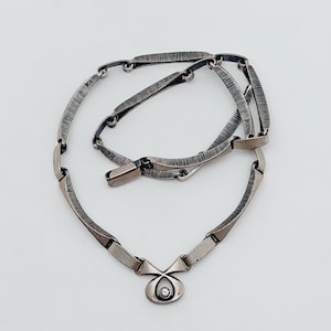 Vintage 70s Scandinavia Finland Jewelry 925 Silver Necklace Real Jewelry Rock Crystal Designer Jewelry Karl Laine Nordform
