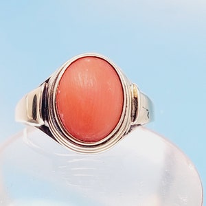 333 gold ring with coral cocktail ring size 11