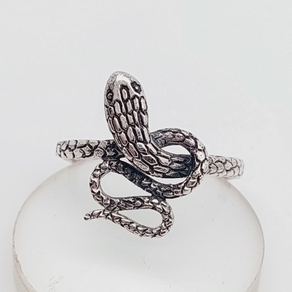 Bague Argent 925 Style Serpent Ou Feuille – Taille 59, Très Bon état