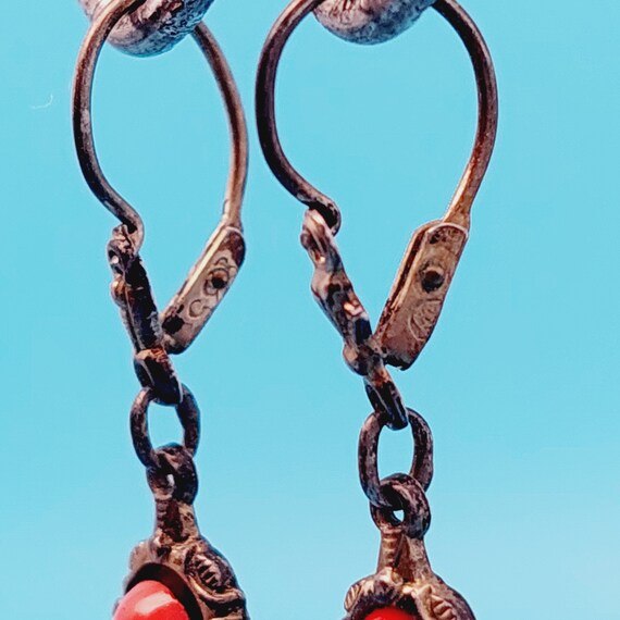 Antike 835er Silber Ohrringe double Ohrhänger Ohr… - image 7