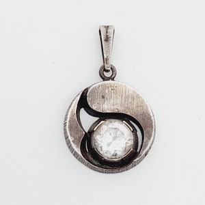 925 Silver Pendant Karl Laine Scandinavia Finland Vintage Designer Jewelry Rock Crystal