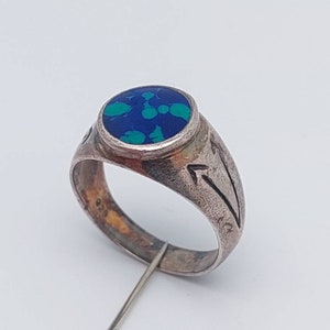 Men&#39;s signet ring 925 silver men&#39;s ring lapis lazuli stone size 13