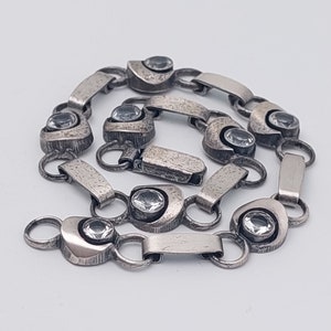 Sten Laine Sterling Bracelet mid century Finland 925 silver with rock crystal Scandinavian design