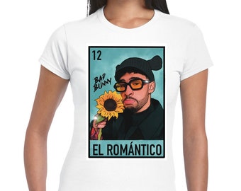 Bad Bunny Romantico Tee Shirt - Reggaeton - Puerto Rico - Spanish Music