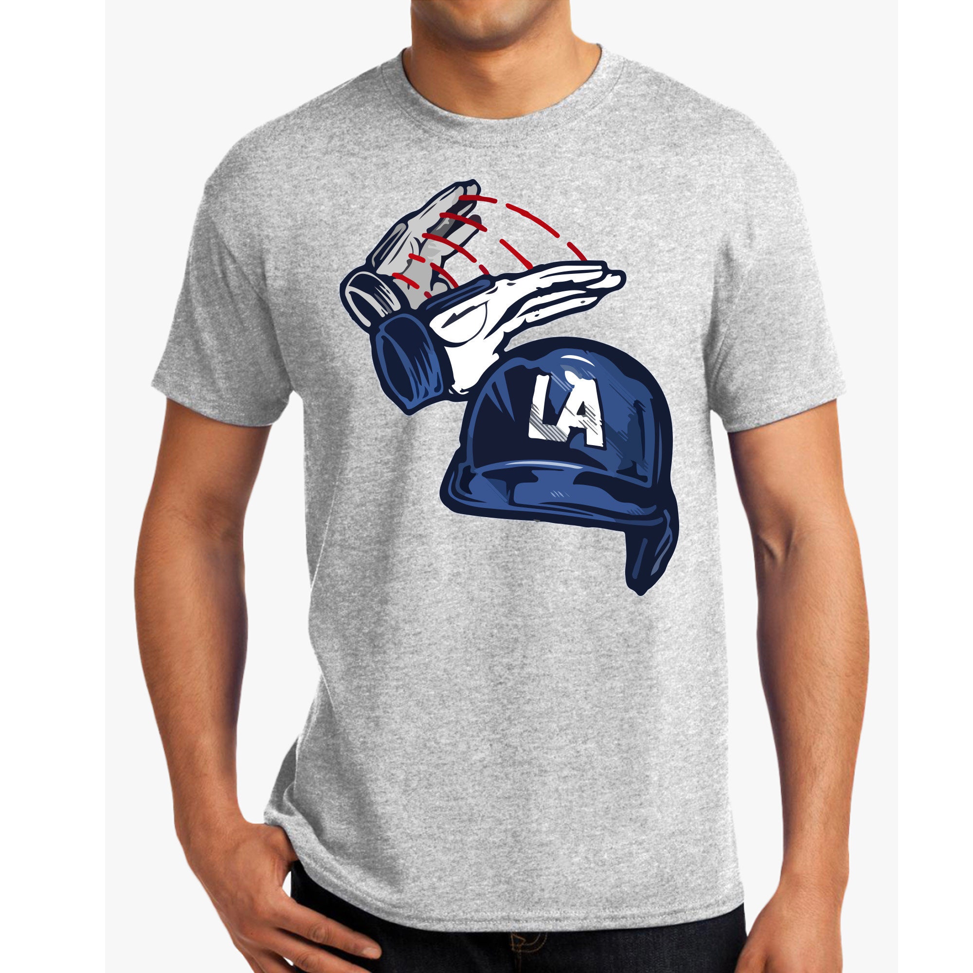 Dunk on 'em Dodgers Tee Shirt LA Dodgers Helmet 