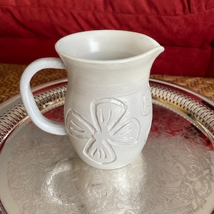 Vintage Studio Art Pottery Small Pitcher ~ Artist Signed ~ Farmhouse, Cottage Decor