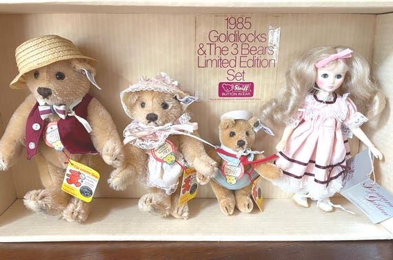 Steiff　リス　3匹セット Vintage Steiff Suzanne Gibson Goldilocks & the Three Bears Mohair