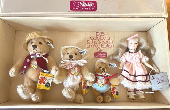 Steiff　リス　3匹セット Vintage Steiff Suzanne Gibson Goldilocks & the Three Bears Mohair