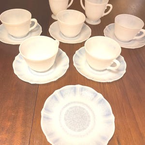 Vintage Macbeth-Evans American Sweetheart Monax Opalescent Translucent Milk Glass Depression Glassware