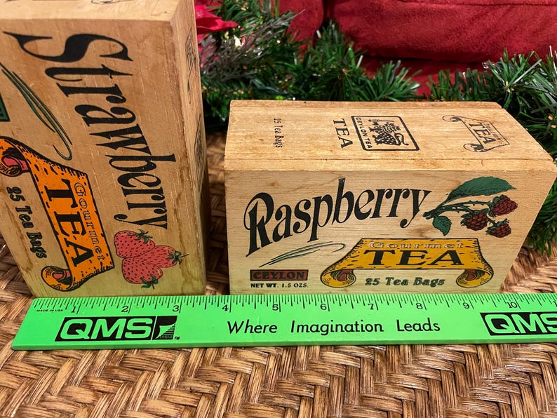 Vintage Strawberry & Raspberry Ceylon Tea Wood Crate Boxes - Etsy