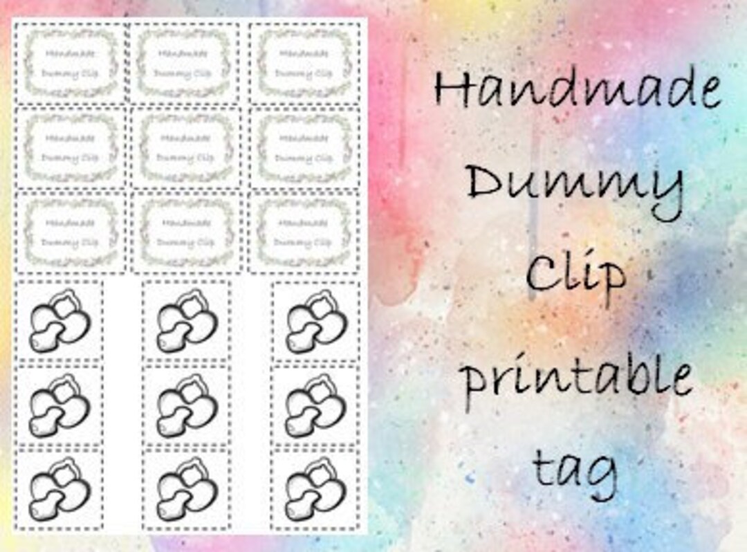 PRINTABLE Handmade Dummy Clip Tag Label Crochet, Knitting Etsy