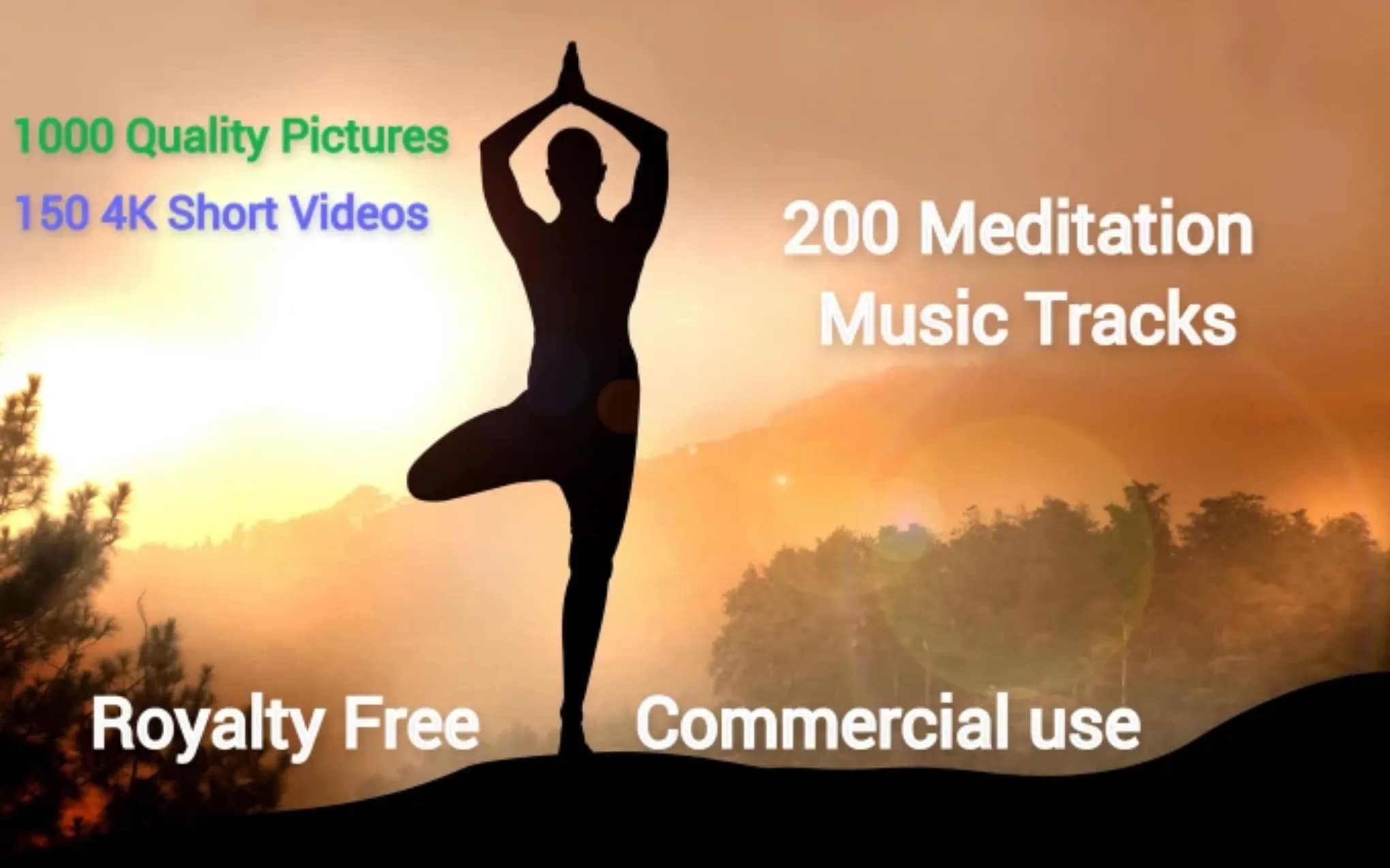 200 powerful royalty free, long, relaxing meditation music