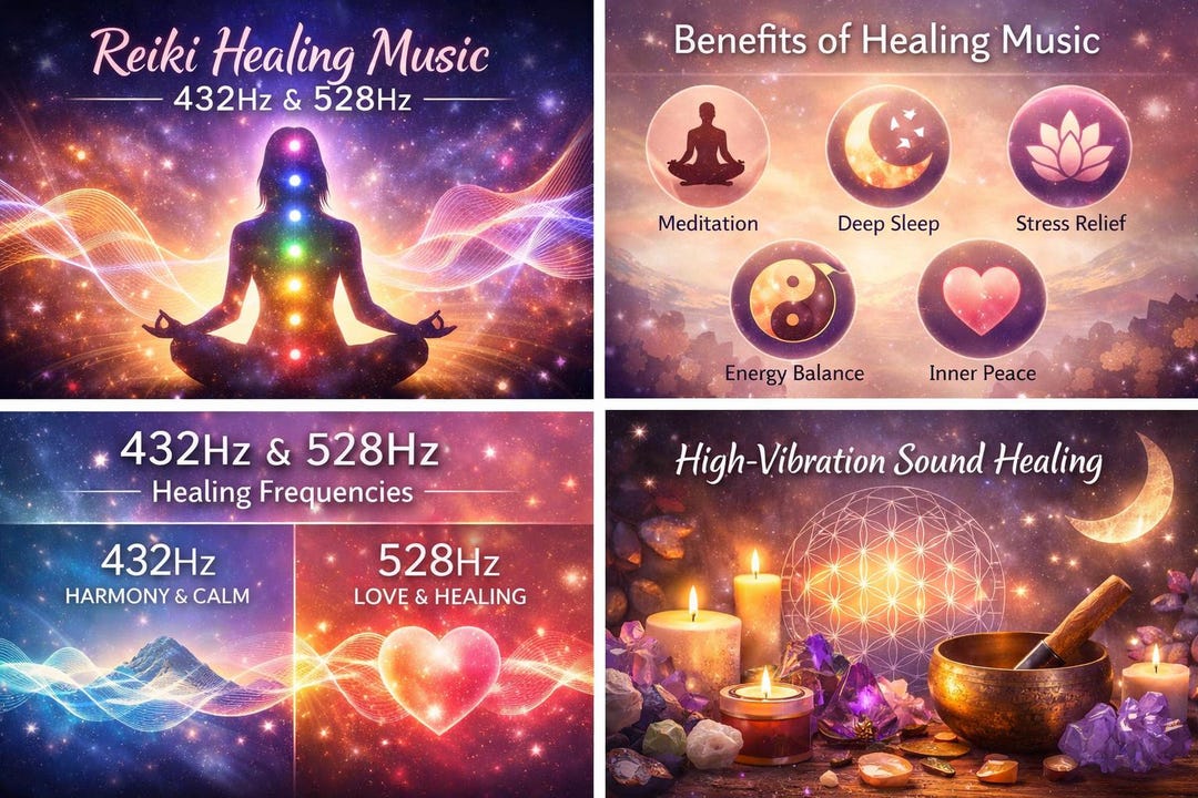 Reiki Healing Music 432hz & 528hz | Meditation Sleep Relaxation Sound ...