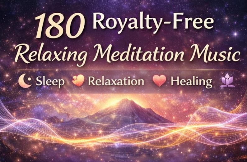 180 pistas de música de meditación sin regalías / Música relajante y curativa de larga duración para dormir, yoga, mindfulness y videos imagen 2