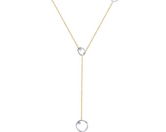 14 K Solid Gold Adjustable Necklace Gold Line Necklace Minimalist Chain Adjustable Pendant