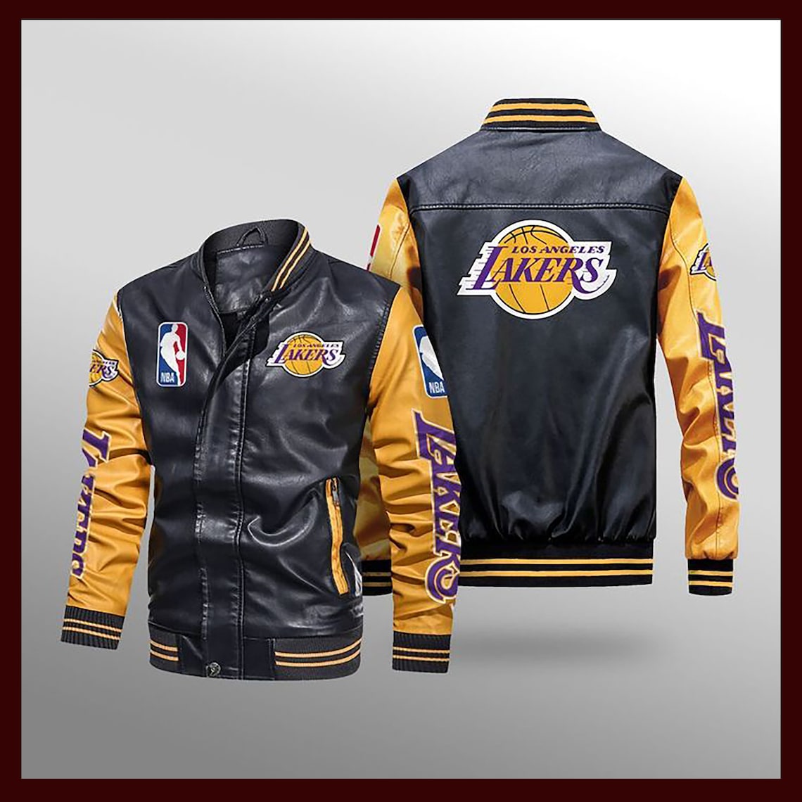 Los Angeles Lakers NBA Leather Bomber Jacket Etsy
