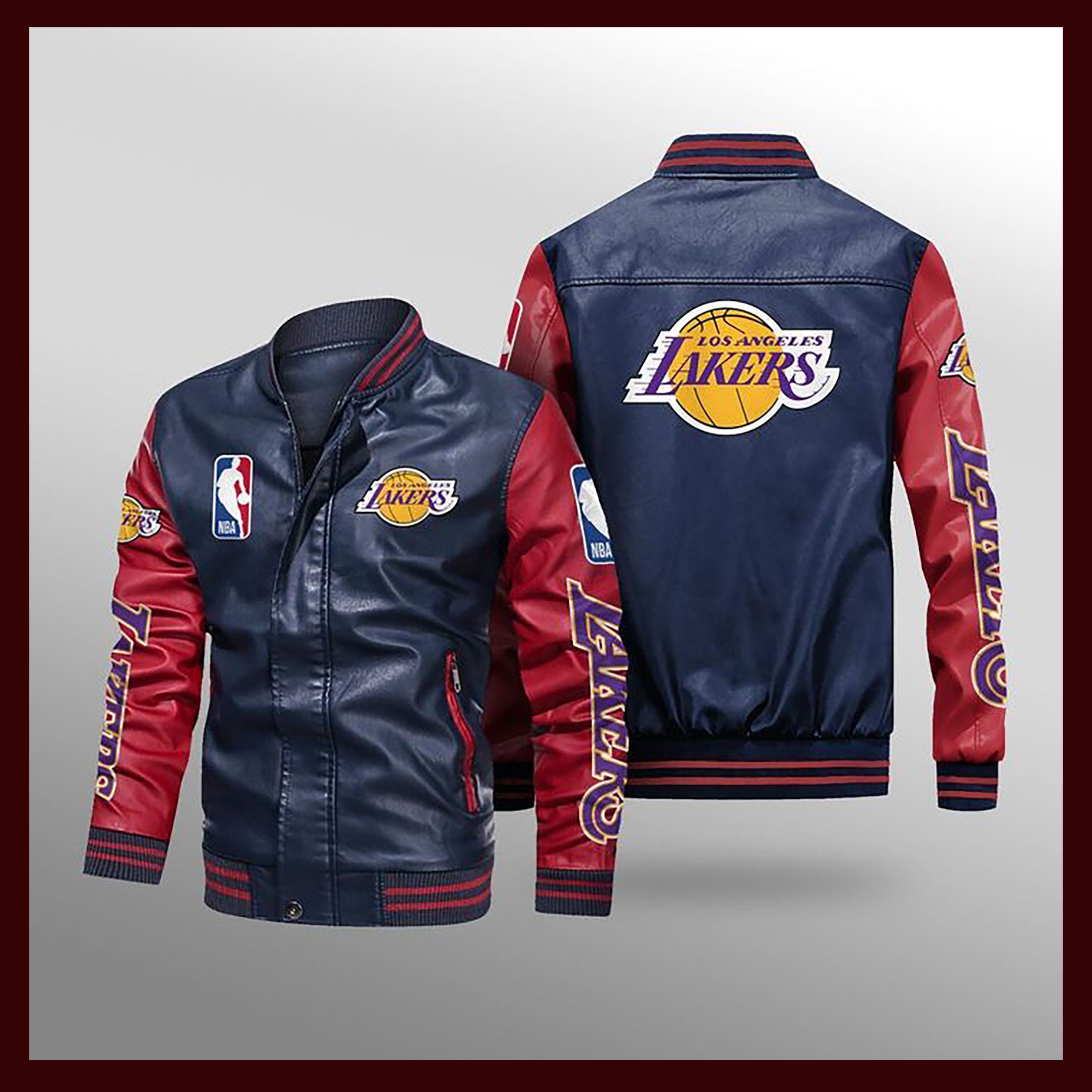 Los Angeles Lakers NBA Leather Bomber Jacket | Etsy