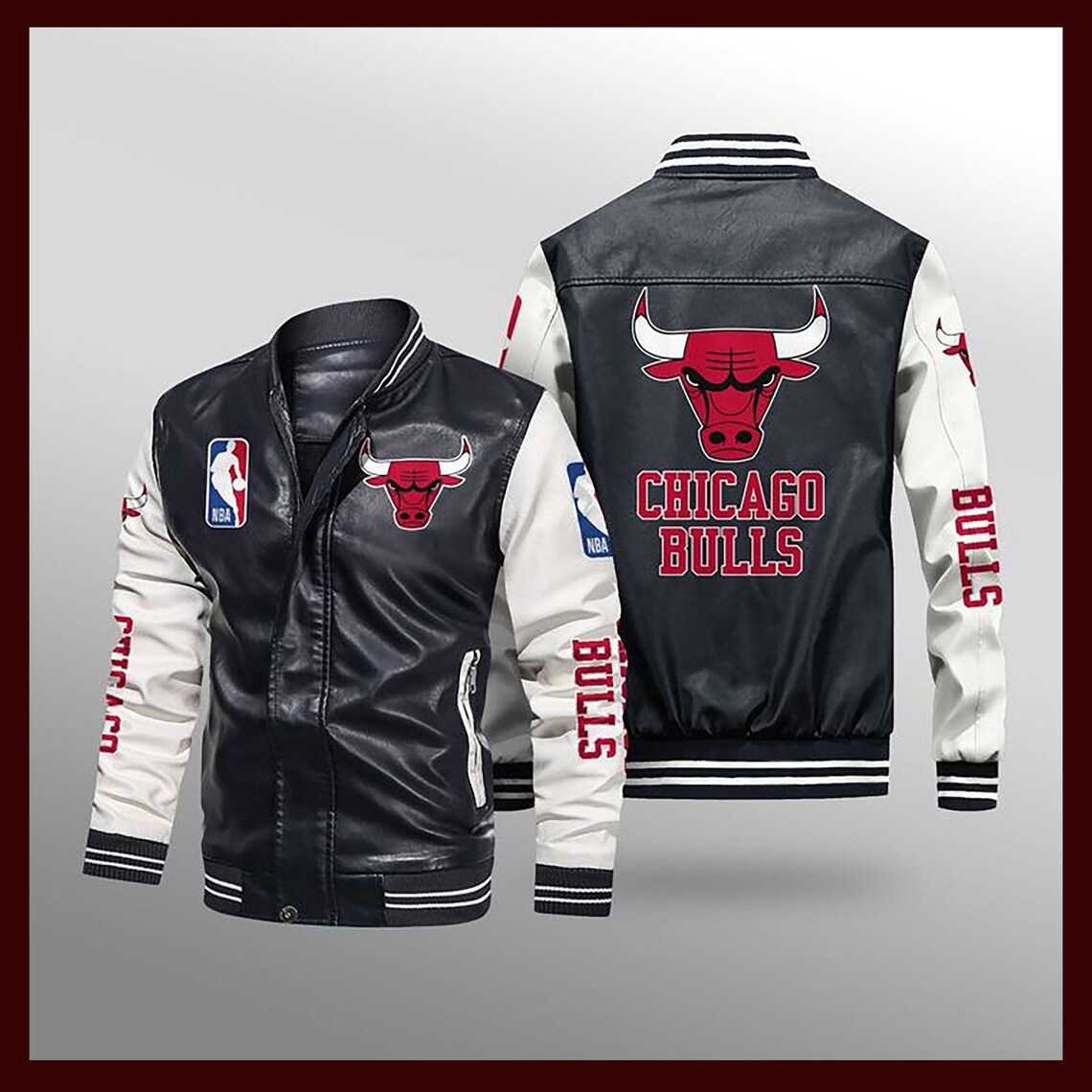 Chicago Bulls NBA Leather Bomber Jacket | Etsy