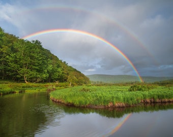 West Virginia Photography Prints - A Double Rainbow over Canaan Valley, LANDSCAPE PHOTOGRAPHY ART, Nature Wall Art, Living Room Wall Art