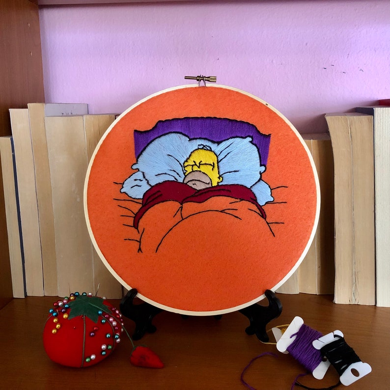 Homer Simpson Big Toasty Cinnamon Bun Handmade Embroidery Hoop Etsy.de