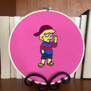 90s Lisa Simpson Embroidery— Handmade