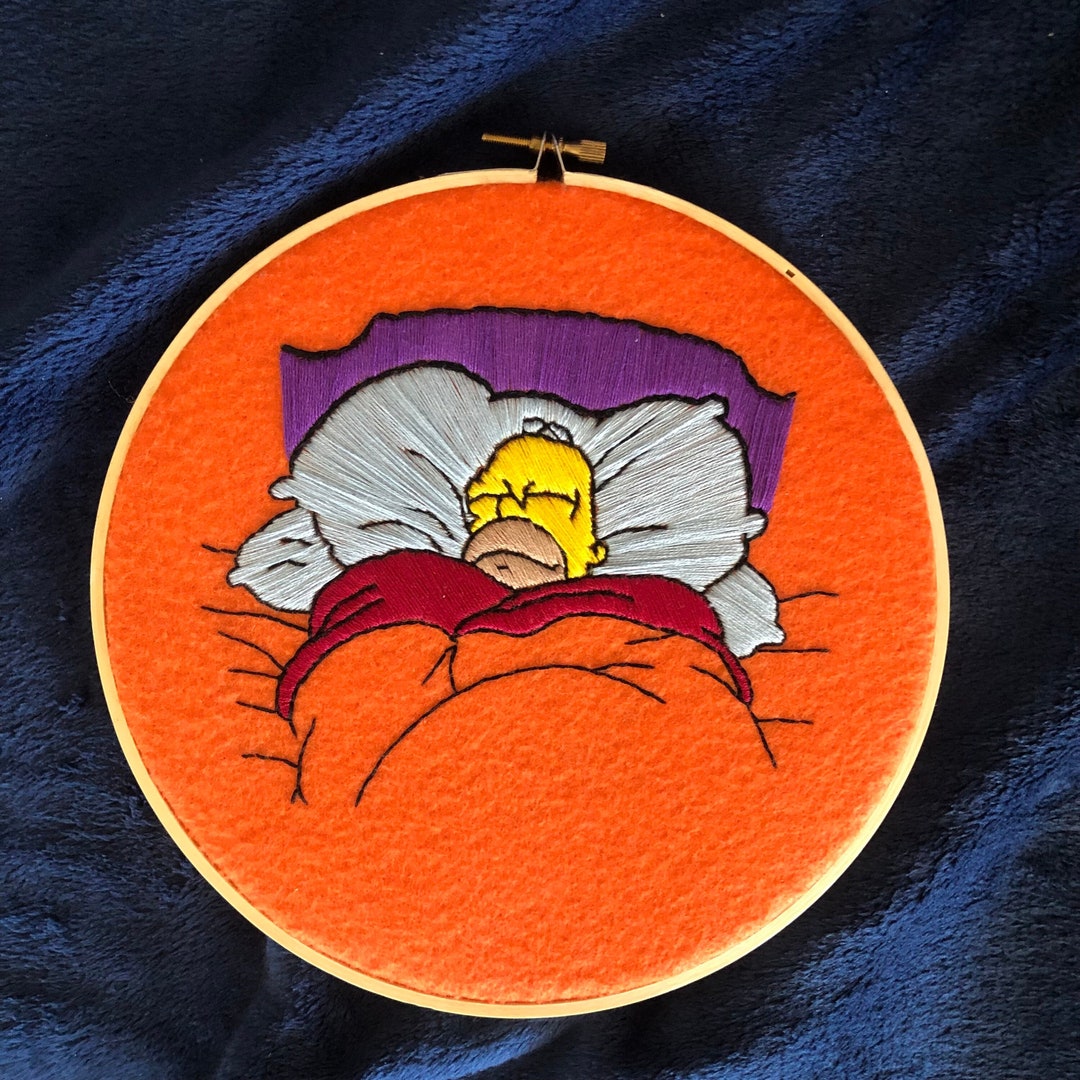 Homer Simpson Big Toasty Cinnamon Bun Handmade Embroidery Hoop Etsy.de