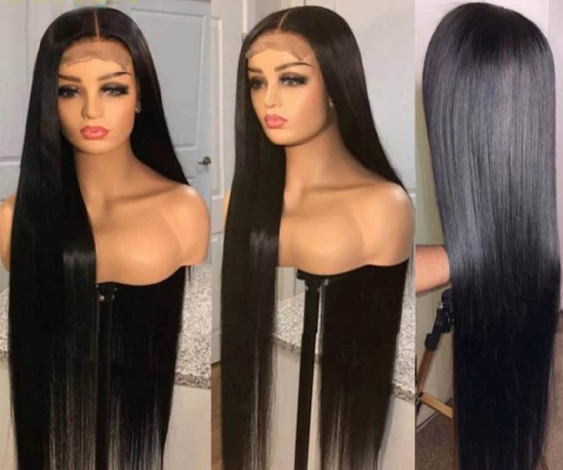 Bone Straight HD 100 Virgin Human Hair Wig 20inch 180 Density Etsy