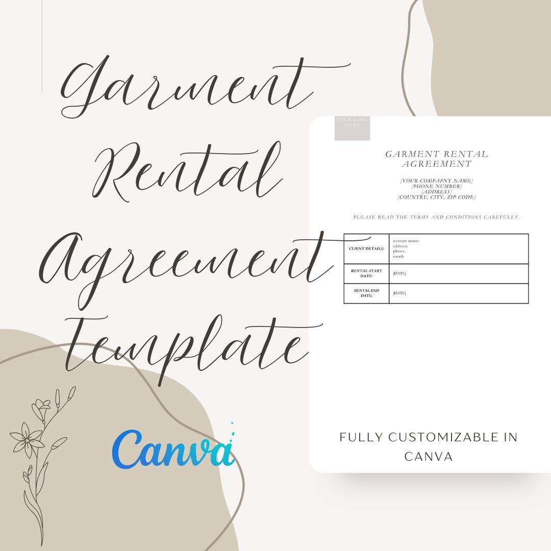Garment, Uniform, Dress, Costume Rental Agreement Contract, Policy ...