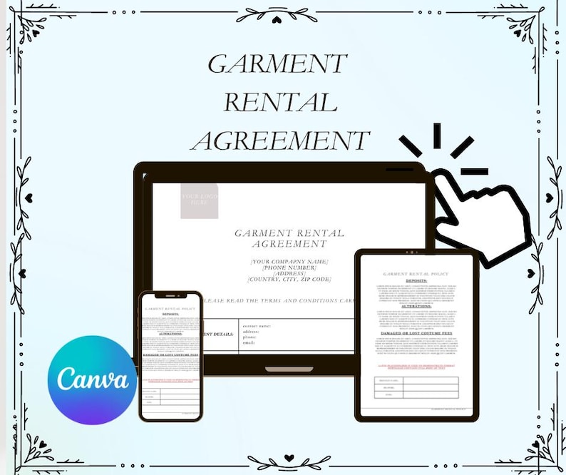 Garment, Uniform, Dress, Costume Rental Agreement Contract ...
