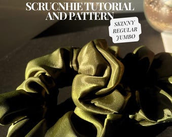 Mönster för DIY-sömnad av scrunchie: Nybörjarvänlig handledning, 3 storlekar (PDF-nedladdning)