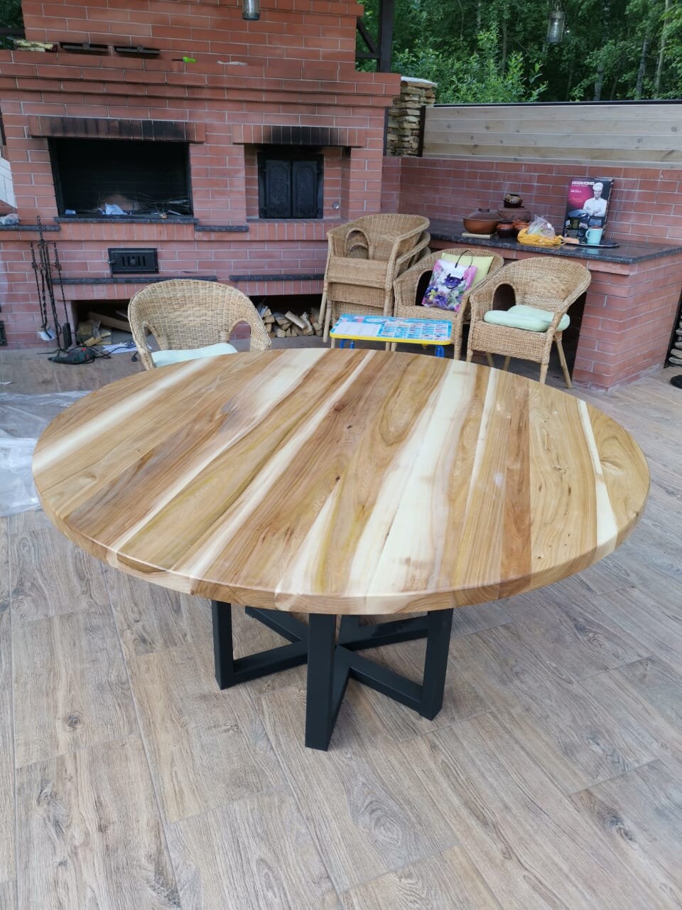 Runder Holztisch jeder Größe Materialien und verschiedenen | Etsy