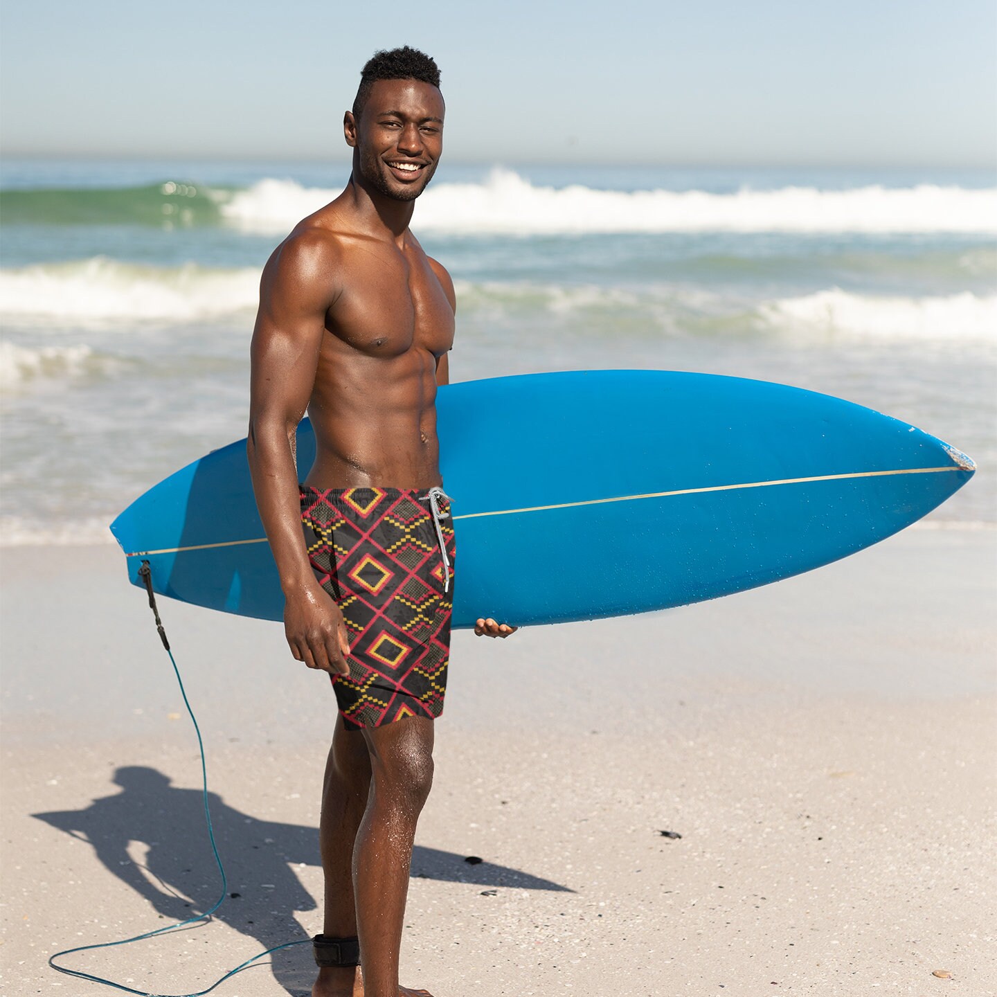African print swim shorts clearance