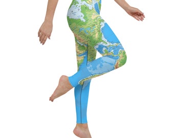 World Map Yoga Leggings