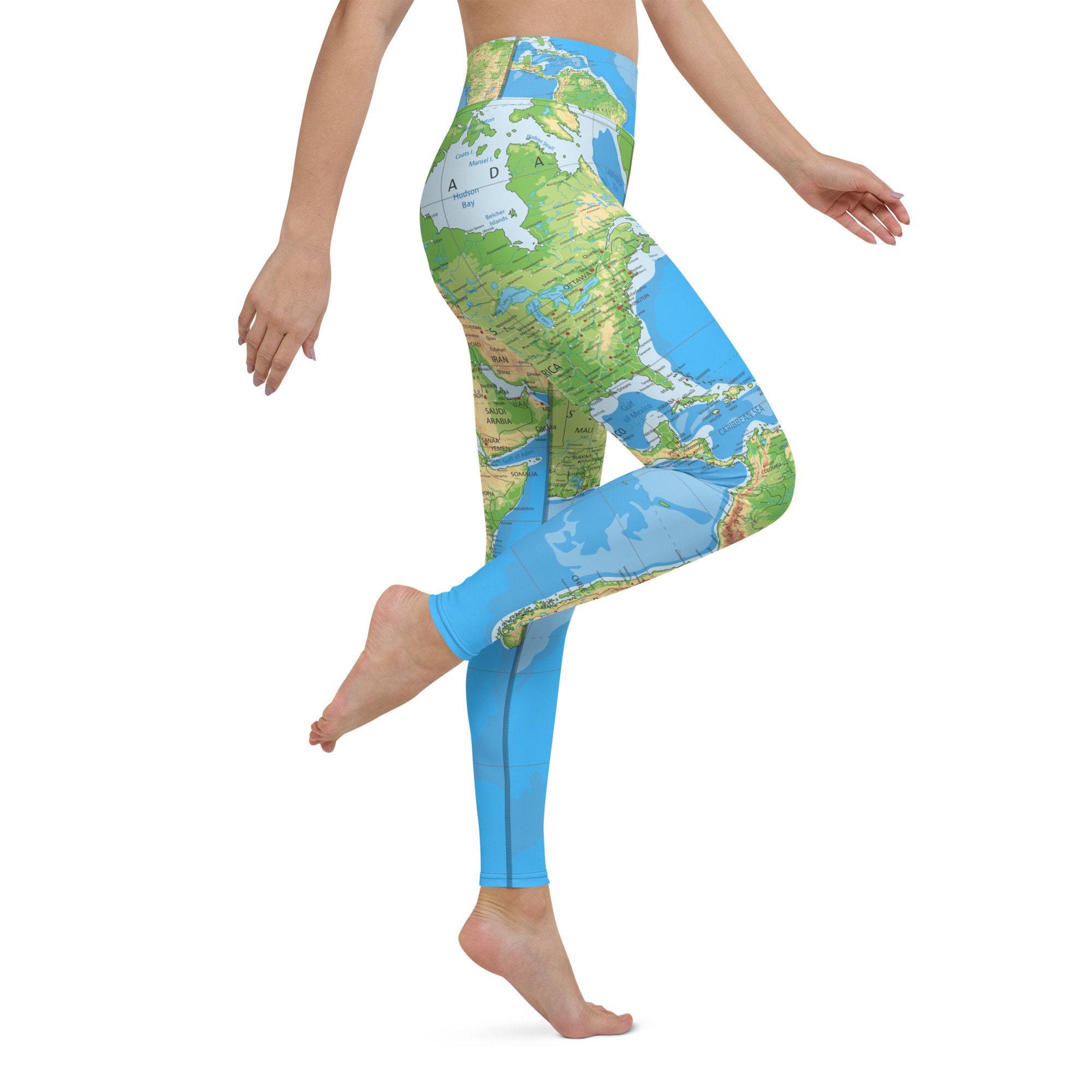 World Map Yoga Leggings 