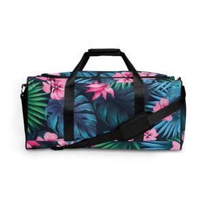 Bolsa de lona com estampa floral