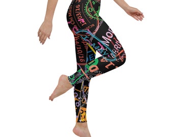 Passport Stamps Yoga Leggings (Dark)